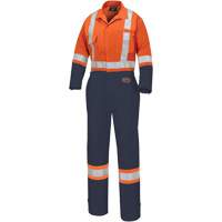 5514WBB Combinaisons de s&eacute;curit&eacute; pour femmes 2 tons, T-petit, Orange haute visibilit&eacute;/Bleu marin Les Fournitures Industrielles Méga