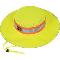 279 Chapeau de garde forestier avec sangle, Jaune lime haute visibilit&eacute;, Polyester Les Fournitures Industrielles Méga