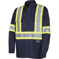 4414 Button-Down Work Shirt, Poly-Cotton, Small, Navy Blue Les Fournitures Industrielles Méga