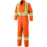 7705T FR-Tech&reg; Flame-Resistant Coverall with Leg Zippers, Size 40 (Tall), High Visibility Orange, 9.7 cal/cm² Les Fournitures Industrielles Méga