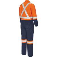 7702BB FR-Tech&reg; 2-Tone Safety Coverall, Size 36, Navy Blue/Orange, 10 cal/cm² Les Fournitures Industrielles Méga