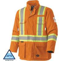 5533 Manteau de s&eacute;curit&eacute; ignifuge, Petit, Orange haute visibilit&eacute;, 58 cal/cm² Les Fournitures Industrielles Méga