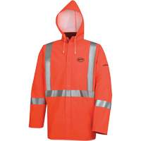 576J High-Visibility FR Rain Jacket, Small, High Visibility Orange Les Fournitures Industrielles Méga