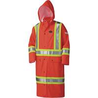 5896 Flame Resistant Waterproof Long Coat, Small, High Visibility Orange Les Fournitures Industrielles Méga