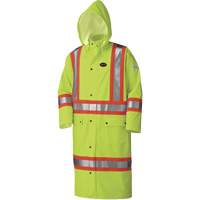 5897 Flame Resistant Waterproof Long Coat, Large, High Visibility Lime-Yellow Les Fournitures Industrielles Méga
