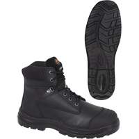 1025 Bottes de travail 6" noires, Cuir, Embout Acier, Taille 10 Les Fournitures Industrielles Méga