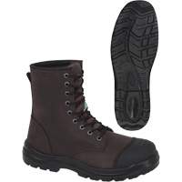 1028 Bottes de travail 8" marron, Cuir, Embout Acier, Taille 10 Les Fournitures Industrielles Méga
