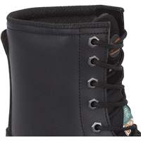 1027 Bottes de travail 8" noires, Cuir, Embout Acier, Taille 10 Les Fournitures Industrielles Méga