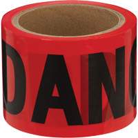 388 Danger Tape, Bilingual, 3" W x 200' L, 1.5 mils, Black on Red Les Fournitures Industrielles Méga