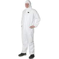 2055 Disposable Coveralls, Small, White, Microporous Les Fournitures Industrielles Méga