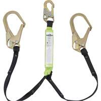 SA-64022-4 Shock Absorbing Lanyard, 4', Rebar Hook Center, Snap Hook Leg Ends, Polyester Les Fournitures Industrielles Méga