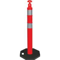 Ensemble de poteau d&eacute;lin&eacute;ateur haute visibilit&eacute;, 42" h, Orange Les Fournitures Industrielles Méga