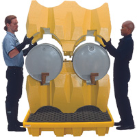 Syst&egrave;me de confinement Ultra-Drum sans drain pour 4 barils, 53" lo x 53" la x 77,8" ha, 3000 gal. US Capacit&eacute; Les Fournitures Industrielles Méga
