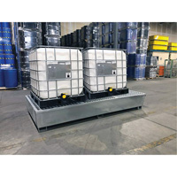 Ultra-Twin IBC Spill Pallet en acier, Capacit&eacute; de d&eacute;versement 370 gal. US, 103,8" x 26,8" x 51,1" Les Fournitures Industrielles Méga