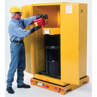 Single Drum Ultra-Safety Cabinet Bladder System&reg;, 37.8" L x 37.8" W x 6.3" H, 1500 lbs. Load Capacity Les Fournitures Industrielles Méga