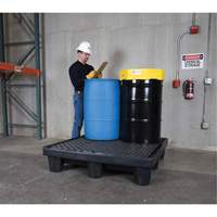 4-Drum Economy Ultra-Spill Pallet&reg;, 66 US gal. Spill Capacity, 53" x 53" x 11.8" Les Fournitures Industrielles Méga