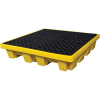 Ultra-Spill Pallet emboitable, 4 barils, Capacit&eacute; de d&eacute;versement 66 gal. US, 51" x 51" x 10" Les Fournitures Industrielles Méga
