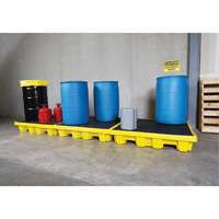 Ultra-Spill Pallet emboitable, 4 barils, Capacit&eacute; de d&eacute;versement 66 gal. US, 51" x 51" x 10" Les Fournitures Industrielles Méga