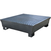 Ultra-Spill Pallet en acier, 4 barils, Capacit&eacute; de d&eacute;versement 68 gal. US, 49,1" x 47,1" x 10,9" Les Fournitures Industrielles Méga