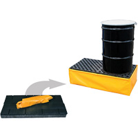 Ultra-Spill Pallet flexible, 2 barils, Capacit&eacute; de d&eacute;versement 66 gal. US, 48" x 24" x 14" Les Fournitures Industrielles Méga