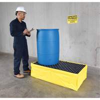 Ultra-Spill Pallet flexible, 2 barils, Capacit&eacute; de d&eacute;versement 66 gal. US, 48" x 24" x 14" Les Fournitures Industrielles Méga