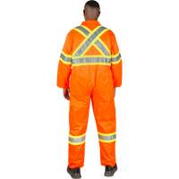 Unlined Safety Coveralls, Medium, High Visibility Orange Les Fournitures Industrielles Méga