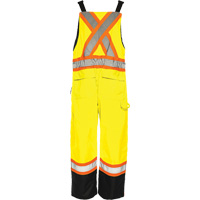 TO1 Winter Traffic Overalls, Polyester, Small, Black/High Visibility Lime-Yellow Les Fournitures Industrielles Méga