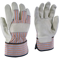 Gants de travail ray&eacute;s 24-61, T-petit, Paume en Cuir fleur de vache Les Fournitures Industrielles Méga