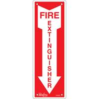 Enseigne Fire Extinguisher, 12" x 4", Aluminium, Anglais avec pictogramme Les Fournitures Industrielles Méga
