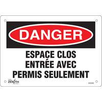 "Espace clos" Sign, 7" x 10", Plastic, French Les Fournitures Industrielles Méga