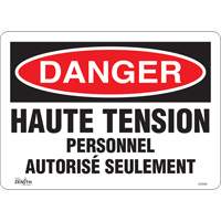 "Haute tension" Sign, 10" x 14", Vinyl, French Les Fournitures Industrielles Méga