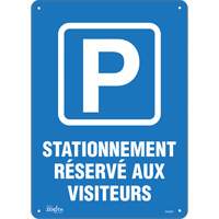"Stationnement r&eacute;serv&eacute; aux visiteurs" Sign, 10" x 14", Plastic, French with Pictogram Les Fournitures Industrielles Méga