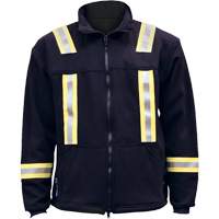 Veste FR ray&eacute;e en molleton &agrave; fermeture &agrave; glissi&egrave;re compl&egrave;te, Petit, Bleu marin Les Fournitures Industrielles Méga