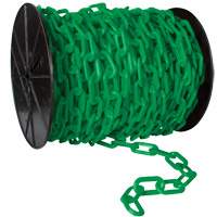 Heavy-Duty Plastic Safety Chain, Yellow, 2" Link, 100' Length Les Fournitures Industrielles Méga