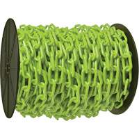 Heavy-Duty Plastic Safety Chain, Green, 2" Link, 100' Length Les Fournitures Industrielles Méga