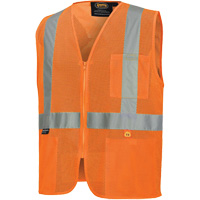 6943 Gilet de s&eacute;curit&eacute; &agrave; mailles ignifuge, Orange haute visibilit&eacute;, Petit, Polyester Les Fournitures Industrielles Méga