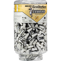 Recharge de bouchons d'oreilles Zebra pour distributeurs de bouchons d'oreilles EcoStation, Vrac - Contenant Les Fournitures Industrielles Méga