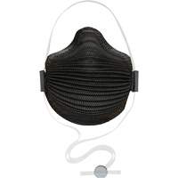 Masques jetables AirWave s&eacute;rie M noirs avec SmartStrap et embout nasal, N95, Certifi&eacute; NIOSH, Moyen/grand Les Fournitures Industrielles Méga