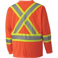 6984 Traffic Micro Mesh Long-Sleeved Safety Shirt, Small, High Visibility Orange Les Fournitures Industrielles Méga