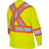 6969 Women's Bird's-Eye Long-Sleeved Safety Shirt, Polyester, X-Small, High Visibility Lime-Yellow Les Fournitures Industrielles Méga