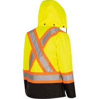 5021BBW Manteau 7 en 1 imperm&eacute;able pour femmes avec capuchon, Polyester/Polyur&eacute;thane, Jaune lime haute visibilit&eacute;, T-petit Les Fournitures Industrielles Méga