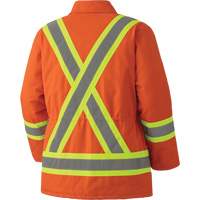 5537A Quilted Duck Safety Parka, High Visibility Orange, Small Les Fournitures Industrielles Méga