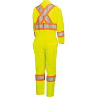 5999AW Combinaison de s&eacute;curit&eacute; routi&egrave;re haute visibilit&eacute; pour femmes, T-petit, Jaune lime haute visibilit&eacute; Les Fournitures Industrielles Méga