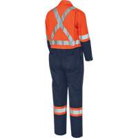 5514BBT Combinaison de s&eacute;curit&eacute; 2 tons avec fermeture &agrave; glissi&egrave;re, 40 (grand taille), Orange haute visibilit&eacute;/Bleu marin Les Fournitures Industrielles Méga