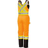 5040BBW Combinaison de s&eacute;curit&eacute; imperm&eacute;able haute visibilit&eacute; pour femmes, Polyester, T-petit, Noir/Orange haute visibilit&eacute; Les Fournitures Industrielles Méga