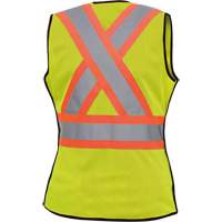 489 Women's High-Visibility Safety Tear-Away Vest, High Visibility Lime-Yellow, X-Small, Polyester Les Fournitures Industrielles Méga