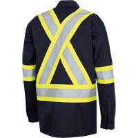 7742SF Chemise de s&eacute;curit&eacute; haute visibilit&eacute; r&eacute;sistant aux arcs &eacute;lectriques 88/12 FR-Tech, Petit, Bleu marin Les Fournitures Industrielles Méga