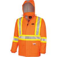 5884 Flash-Gard&reg; FR/Arc-Rated Waterproof Jacket with Hood, Small, High Visibility Orange, 51 cal/cm² Les Fournitures Industrielles Méga