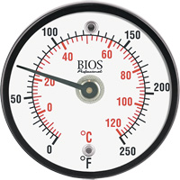 Thermom&egrave;tre de surface magn&eacute;tique, Sans contact, Analogique, 0-250°F (-20-120°C) Les Fournitures Industrielles Méga