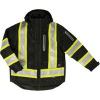 Manteau de s&eacute;curit&eacute; 4-en-1 en tissu ind&eacute;chirable, Polyester, Noir, T-petit Les Fournitures Industrielles Méga